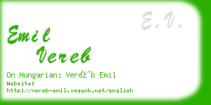 emil vereb business card